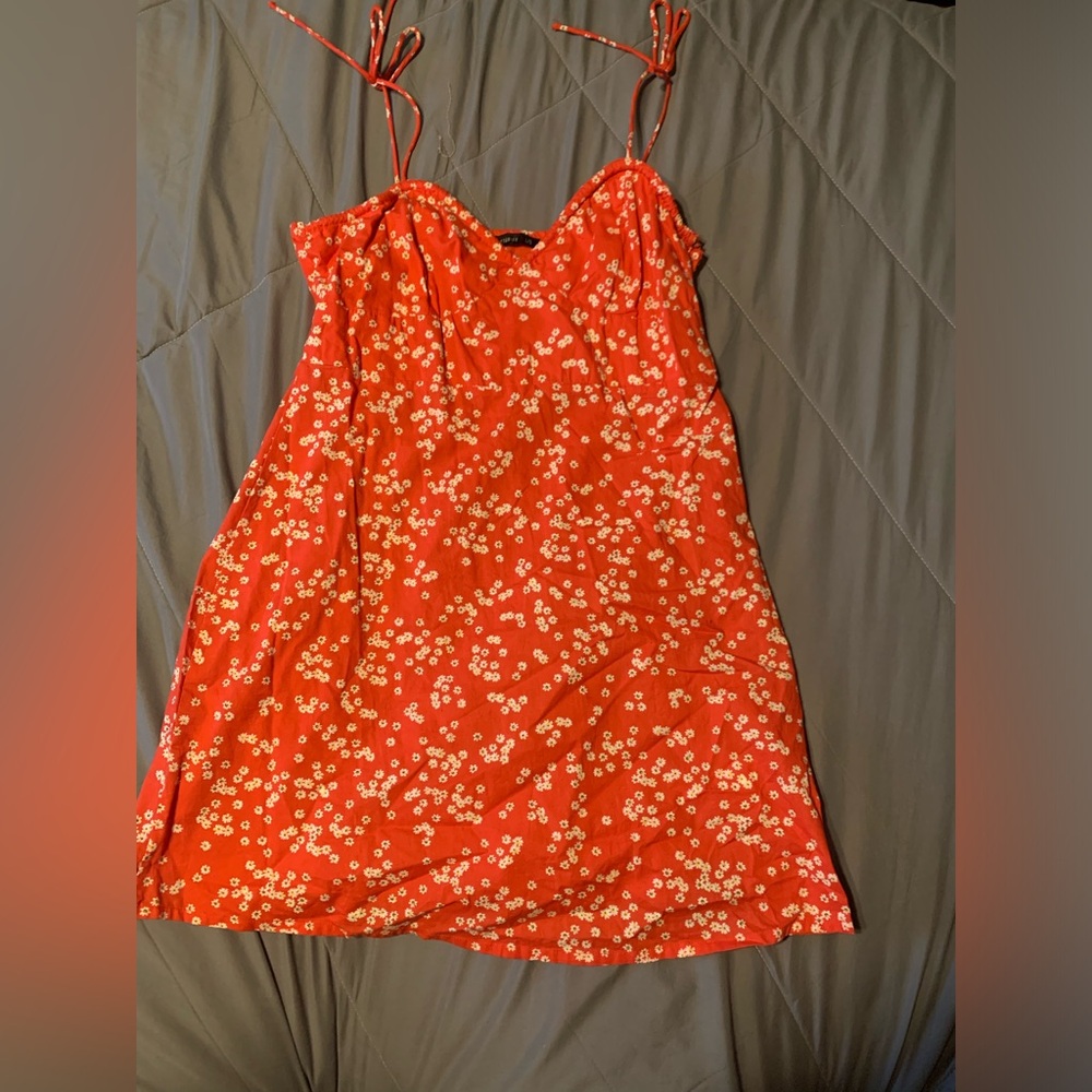 Cotton on pink white flowers dress